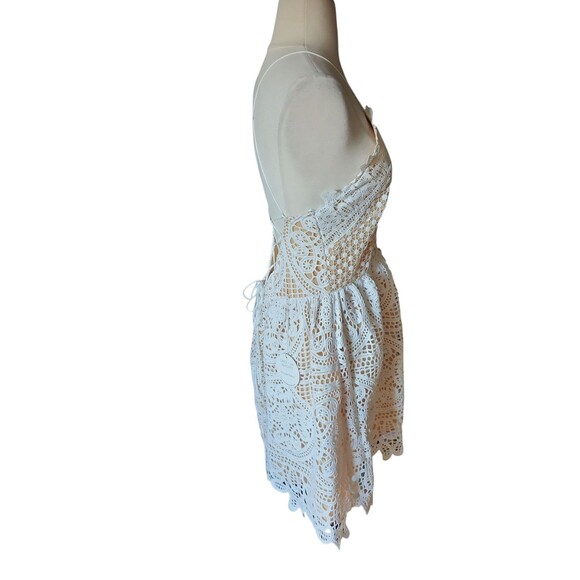 Two Sisters The Label Coquette Eyelet Mini Dress Womens Size 10 White Annabelle - Picture 5 of 9
